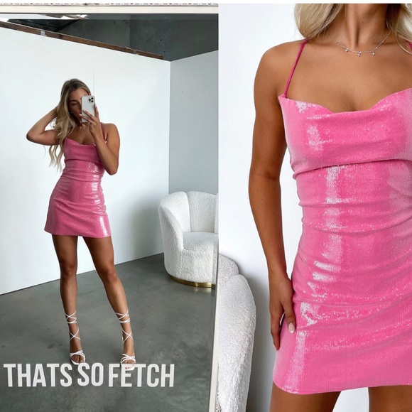 Thatssofetch Pink Sequin Dress - Picture 4 of 4